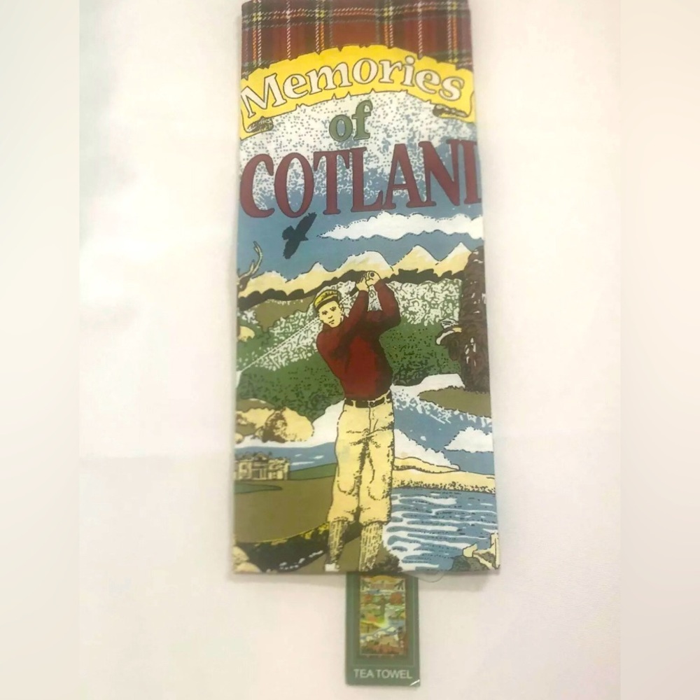 Memories Of Scotland Tea Towel Souvenir 100% Cotton NWT